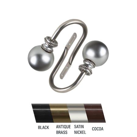 Central Design Julian Holdback; Satin Nickel, 2PK 4883-035